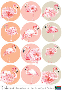 Pink flamingo stickers
