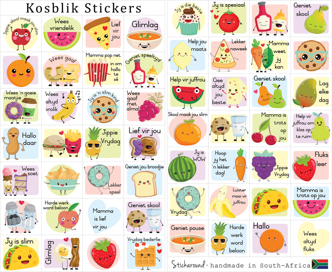 Lunchbox Stickers - Fruit & Food Fun