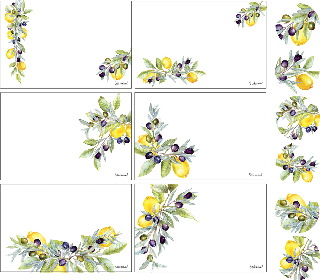 Olives & Lemons themed postcards
