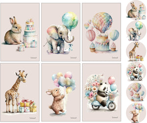 Pastel Birthday themed postcards