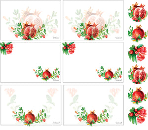 Pomegranate themed postcards