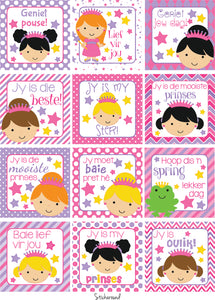 Lunchbox Stickers - Princess - Girls