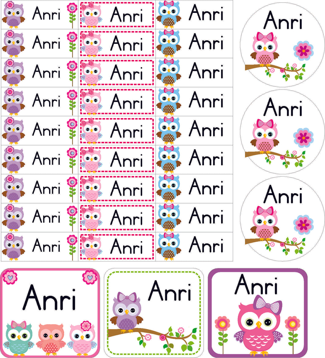 Name Sticker: Cute Owl