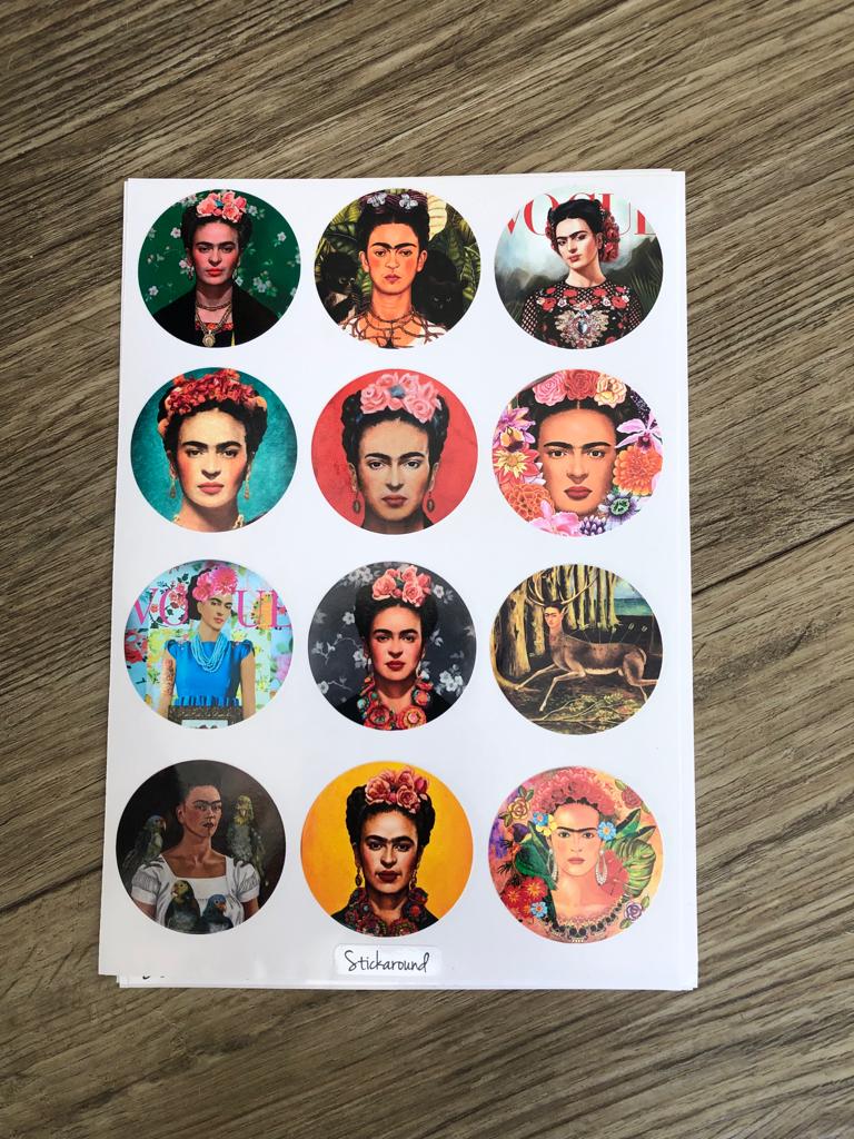 Frida Kahlo circle stickers