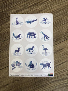 Blue animals stickers