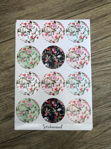 Floral Lux circle stickers